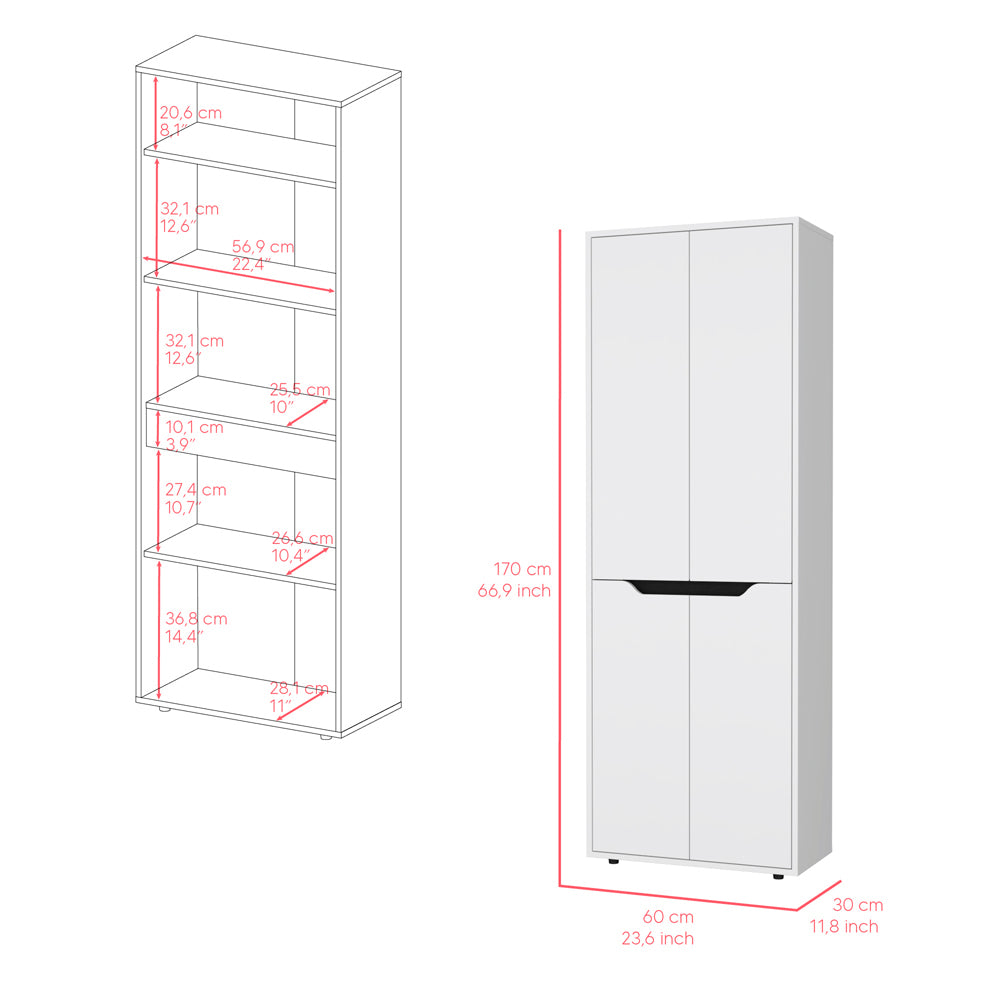 Multistorage Kitchen Pantry Hepler, Kitchen, White Black White Black Particle Board Engineered Wood