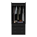 Armoire Ramey, Bedroom, Black Black Particle Board Engineered Wood