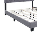 Gray Queen Size Adjustable Upholstered Bed Stain Resistant And Durable, Modern Style Box Spring Not Required Queen Gray Wood Espresso Bedroom Contemporary,Minimalist,Modern,Shabby Chic Rubberwood Adjustable Bedbase Fiber Foam And Polyester Fiber Pad