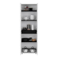 Multistorage Kitchen Pantry Hepler, Kitchen, White Black White Black Particle Board Engineered Wood