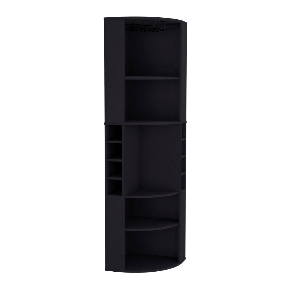 Bar Cabinet Jansen, Living Room, Black Black Particle Board Engineered Wood