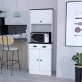 Pantry Cabinet Microwave Stand Warden, Kitchen, White Black White Black Particle Board Engineered Wood