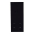 Armoire Edie, Bedroom, Black Black Particle Board Engineered Wood