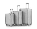 Luggage Sets 3 Piece 20 24 28 , Expandable Carry On Luggage With Tsa Lock Airline Approved, 100% Pc Hard Shell And Lightweight Suitcase With Front Pocket And Spinner Wheels Silver Pc