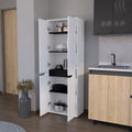 Multistorage Kitchen Pantry Hepler, Kitchen, White Black White Black Particle Board Engineered Wood