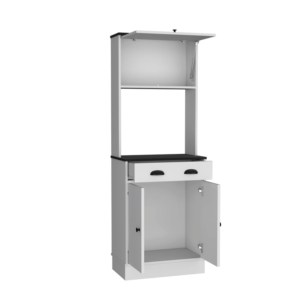 Pantry Cabinet Microwave Stand Warden, Kitchen, White Black White Black Particle Board Engineered Wood