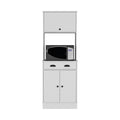 Pantry Cabinet Microwave Stand Warden, Kitchen, White White Particle Board Engineered Wood