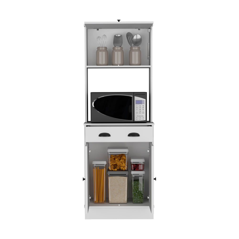 Pantry Cabinet Microwave Stand Warden, Kitchen, White White Particle Board Engineered Wood