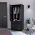 Armoire Ramey, Bedroom, Black Black Particle Board Engineered Wood