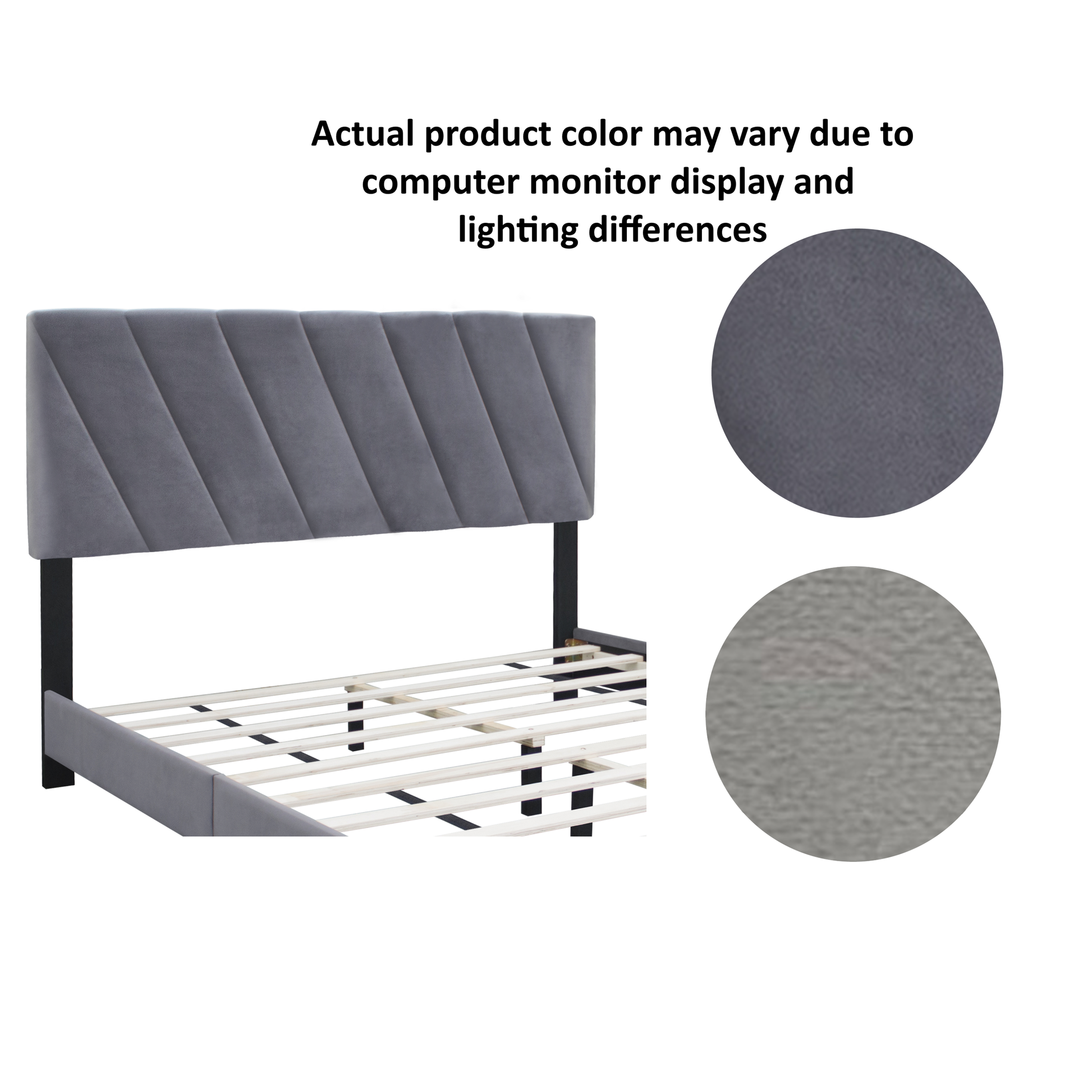Gray Queen Size Adjustable Upholstered Bed Stain Resistant And Durable, Modern Style Box Spring Not Required Queen Gray Wood Espresso Bedroom Contemporary,Minimalist,Modern,Shabby Chic Rubberwood Adjustable Bedbase Fiber Foam And Polyester Fiber Pad