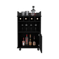 Bar Cart Kinsley, Living Room, Black Black Particle Board Engineered Wood