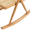 Solid Wood Imitation Rattan Rocking Chair Allows You To Relax Quietly Indoors And Outdoors, Enhancing Your Sense Of Relaxation, Suitable For Balconies, Gardens, And Camping Sites Natural Wood Solid Wood