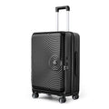 Luggage Sets 3 Piece 20 24 28 , Expandable Carry On Luggage With Tsa Lock Airline Approved, 100% Pc Hard Shell And Lightweight Suitcase With Front Pocket And Spinner Wheels Black Pc