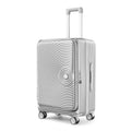 Luggage Sets 3 Piece 20 24 28 , Expandable Carry On Luggage With Tsa Lock Airline Approved, 100% Pc Hard Shell And Lightweight Suitcase With Front Pocket And Spinner Wheels Silver Pc