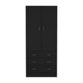 Armoire Ramey, Bedroom, Black Black Particle Board Engineered Wood