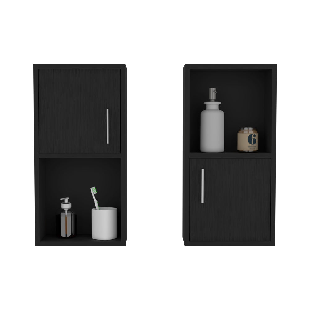 Medicine Cabinet Florence, Bathroom, Black Black Particle Board Engineered Wood