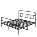 Metal Platform Bed Frame With Headboard, Sturdy Metal Frame, No Box Spring Needed King King Black Iron