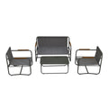 4 Piece Outdoor Patio Furniture Sets, Patio Conversation Set With Removable Seating Cushion, Courtyard Patio Set For Home, Yard, Poolside Grey Gray Aluminum