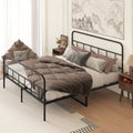 Metal Platform Bed Frame With Headboard, Sturdy Metal Frame, No Box Spring Needed King King Black Iron