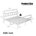 Metal Platform Bed Frame With Headboard, Sturdy Metal Frame, No Box Spring Needed King King Black Iron