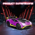 12V Battery Powered Ride On Car For Kids, Licensed Lamborghini, Remote Control Toy Vehicle With Music Player, Led Light, 2 Driving Modes,Purple Purple Polypropylene