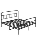 Metal Platform Bed Frame With Headboard, Sturdy Metal Frame, No Box Spring Needed King King Black Iron