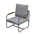 4 Piece Outdoor Patio Furniture Sets, Patio Conversation Set With Removable Seating Cushion, Courtyard Patio Set For Home, Yard, Poolside Gray Aluminum
