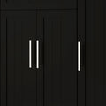 Homcom Kitchen Island On Wheels, Rolling Kitchen Cart With Rubberwood Top, Drawer, Spice Rack, Towel Rack, Storage Cabinet With Inner Adjustable Shelves, Black Black Mdf