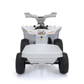 6V Kids Electric Atv, Toddler Ride On Car With Trailer, Music, Bluetooth And Power Display For Boys And Girls, White White Polypropylene