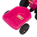 6V Kids Electric Atv, Toddler Ride On Car With Trailer, Music, Bluetooth And Power Display For Boys And Girls, Rosy Rose Polypropylene