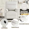 360 Degree Swivel Upholstered Manual Recliner Chair Theater Recliner Sofa Nursery Glider Rocker For Living Room, Beige Beige Foam Linen