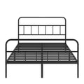 Metal Platform Bed Frame With Headboard, Sturdy Metal Frame, No Box Spring Needed Queen Queen Black Iron