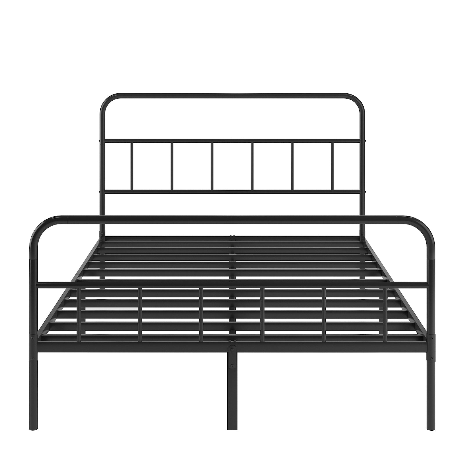 Metal Platform Bed Frame With Headboard, Sturdy Metal Frame, No Box Spring Needed Queen Queen Black Iron