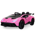 Licensed Lamborghini 24V Kids Electric Car, Battery Powered Sports Car W 2.4G Remote Control, Led Lights, Music, Usb, High Low Speed, Drifting, Gift For Children 3 8 Pink Polypropylene