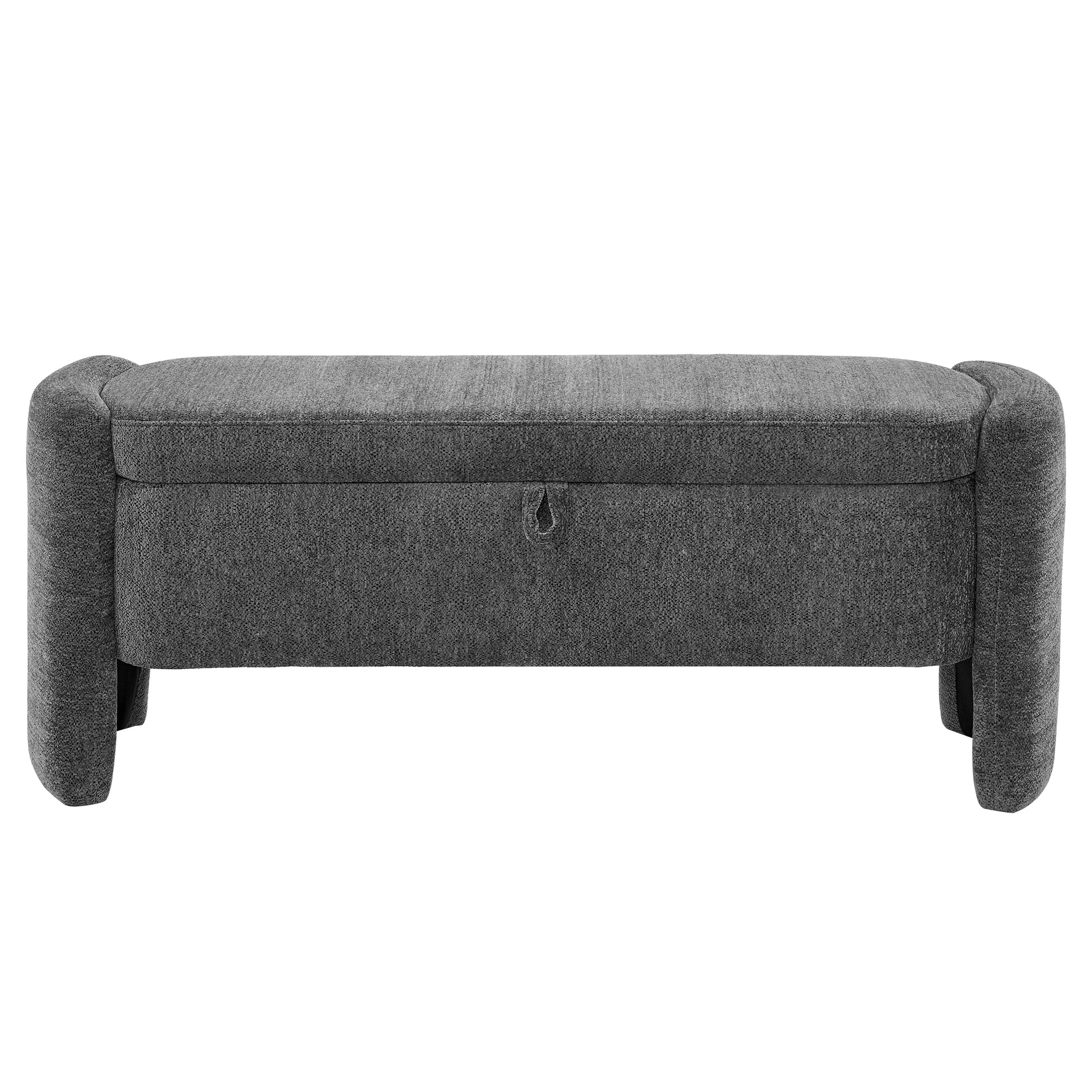 Ottoman Oval Storage Bench Chenille Fabric Bench With Large Storage Space For The Living Room, Entryway And Bedroom,Gray Cushioned Grey Vanity Stools Bedroom Black American Design,American Traditional Wood Shoe Storage Polyurethane Foam Chenille