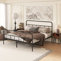 Metal Platform Bed Frame With Headboard, Sturdy Metal Frame, No Box Spring Needed King King Black Iron