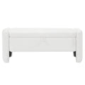 Oval Ottoman Storage Bench Chenille Fabric Bench With Large Storage Space For The Living Room, Entryway And Bedroom,Cream White Cream White Bedroom American Design,American Traditional Polyurethane Foam Chenille