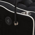 55.51 Inch Versatile Foldable Sofa Bed In 3 Lengths, Modern Sofa Sofa Sofa Velvet Pull Out Bed, Adjustable Back And With Usb Port And Ashtray And Swivel Phone Stand Black Black Velvet Wood Primary Living Space Medium Soft Cushion Back Delicate Duty