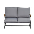4 Piece Outdoor Patio Furniture Sets, Patio Conversation Set With Removable Seating Cushion, Courtyard Patio Set For Home, Yard, Poolside Gray Aluminum