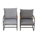 4 Piece Outdoor Patio Furniture Sets, Patio Conversation Set With Removable Seating Cushion, Courtyard Patio Set For Home, Yard, Poolside Grey Gray Aluminum