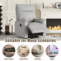 360 Degree Swivel Upholstered Manual Recliner Chair Theater Recliner Sofa Nursery Glider Rocker For Living Room, Grey Grey Foam Linen