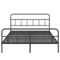 Metal Platform Bed Frame With Headboard, Sturdy Metal Frame, No Box Spring Needed King King Black Iron