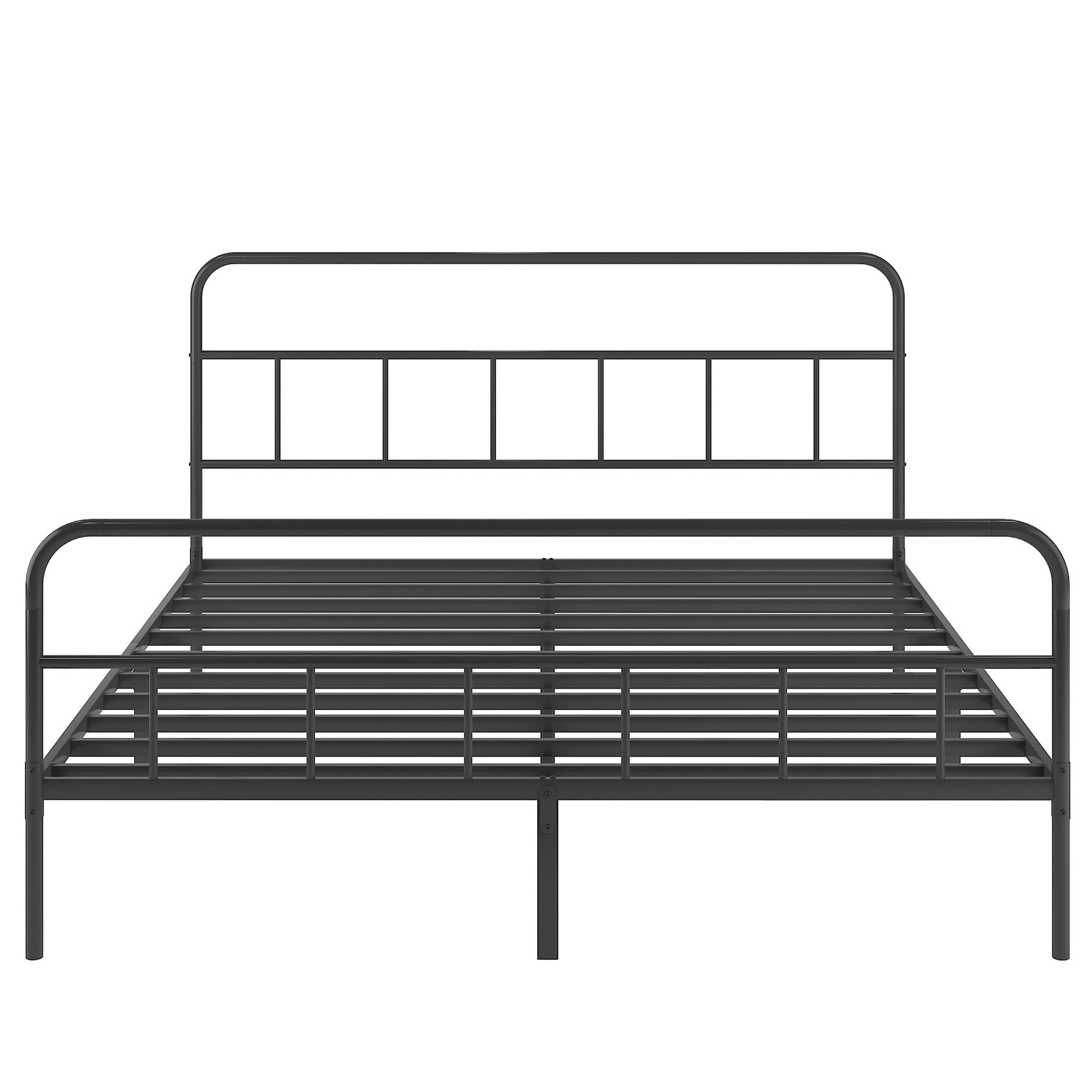 Metal Platform Bed Frame With Headboard, Sturdy Metal Frame, No Box Spring Needed King King Black Iron