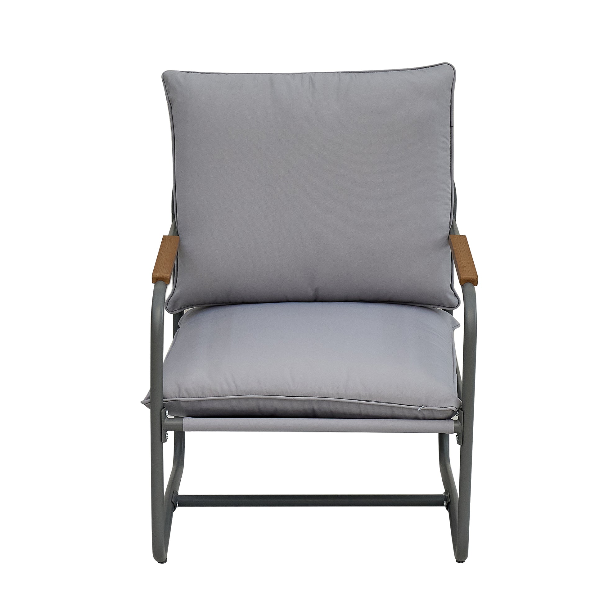4 Piece Outdoor Patio Furniture Sets, Patio Conversation Set With Removable Seating Cushion, Courtyard Patio Set For Home, Yard, Poolside Gray Aluminum