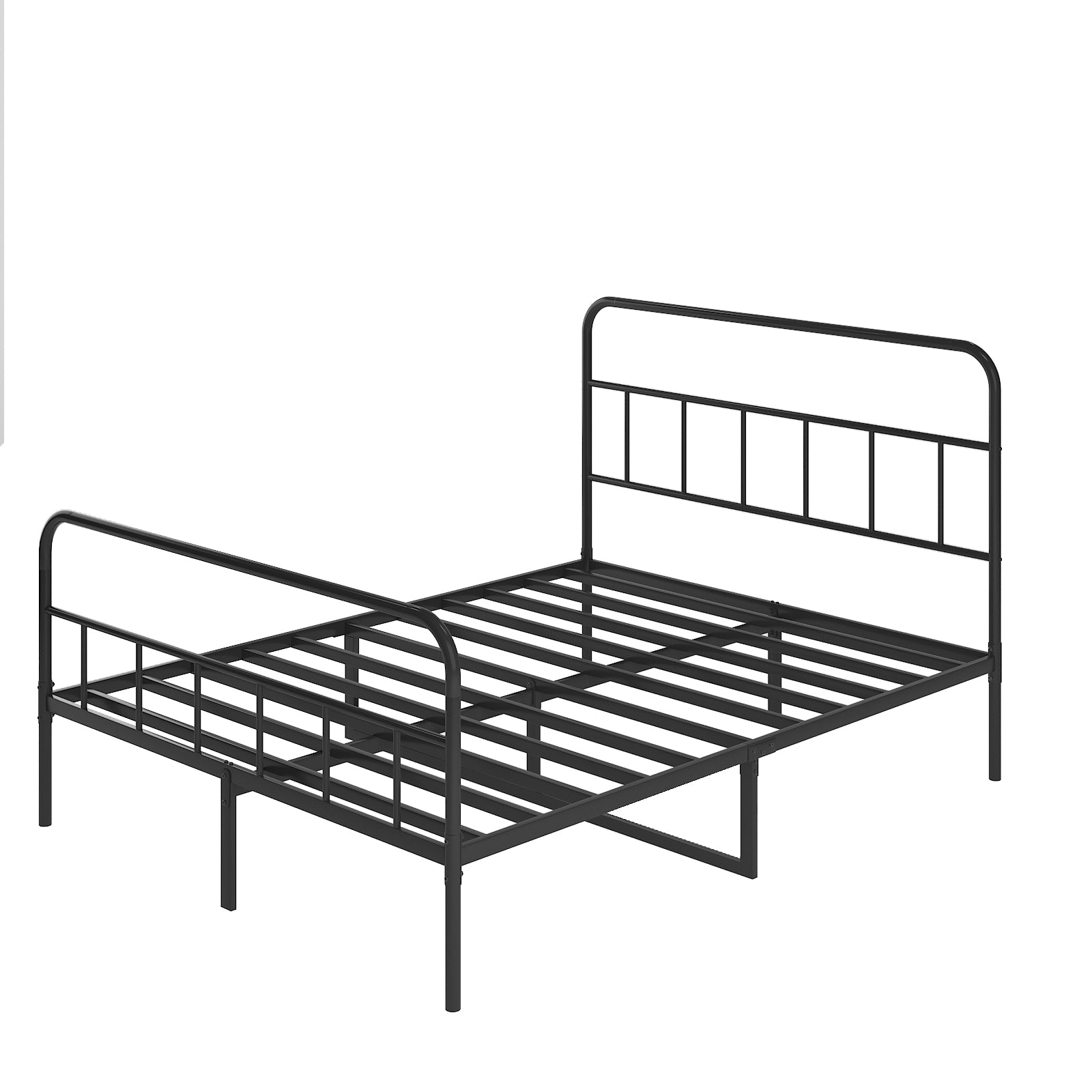 Metal Platform Bed Frame With Headboard, Sturdy Metal Frame, No Box Spring Needed Queen Queen Black Iron