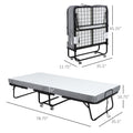 Homcom Rollaway Bed, Folding Bed With 4