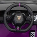 12V Battery Powered Ride On Car For Kids, Licensed Lamborghini, Remote Control Toy Vehicle With Music Player, Led Light, 2 Driving Modes,Purple Purple Polypropylene