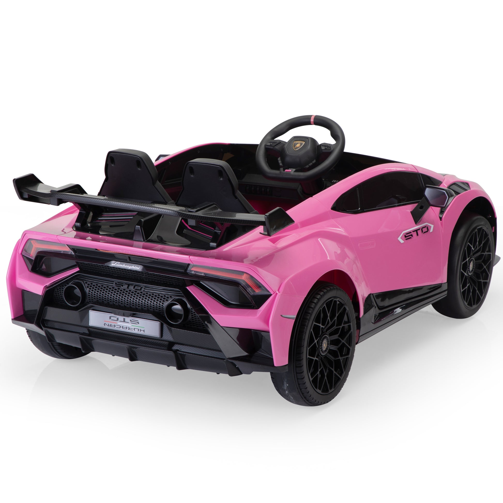 Licensed Lamborghini 24V Kids Electric Car, Battery Powered Sports Car W 2.4G Remote Control, Led Lights, Music, Usb, High Low Speed, Drifting, Gift For Children 3 8 Pink Polypropylene