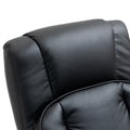 Homcom Swivel Recliner, Manual Pu Leather Armchair With Ottoman Footrest For Living Room, Office, Bedroom, Black Black Linen