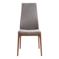 Fabric Sloped Elongated Back Dining Chair With Splayed Legs, Set Of 2,Gray Gray Wood Fabric